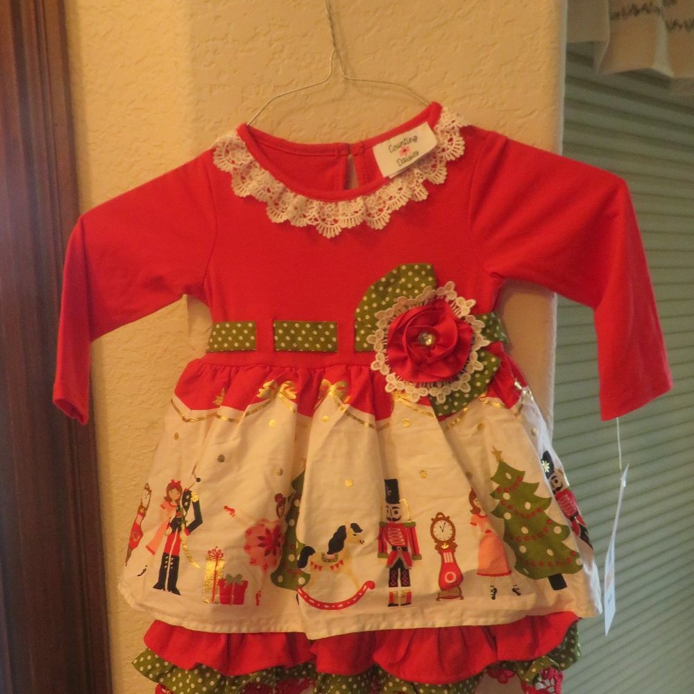 Counting Daisies toddler Christmas  dress